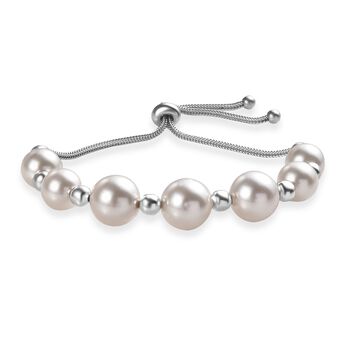 Kristall aus wei&szlig;er Perle Armband ca. 26.75 cm Edelstahl