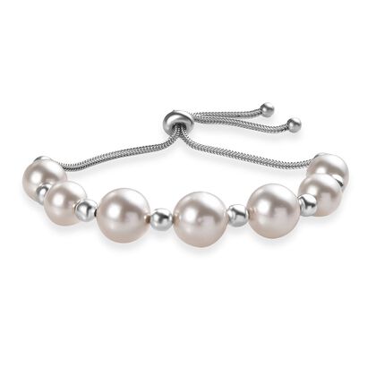 Kristall aus wei&szlig;er Perle Armband ca. 26.75 cm Edelstahl