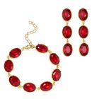 Roter Kristall Schmuckset Reines Messing