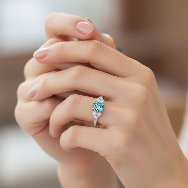 D'Joy AA blauer und wei&szlig;er Zirkon Ring - 1,46 ct. image number 2