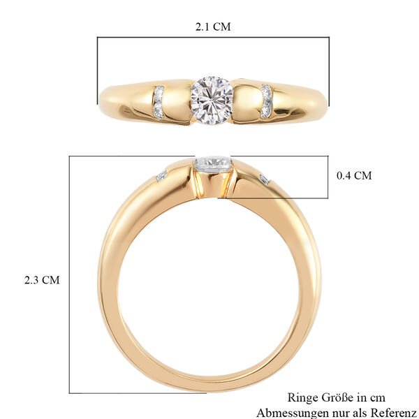 88 Facetten Moissanit Ring 925 Silber vergoldet  ca. 0,28 ct image number 7