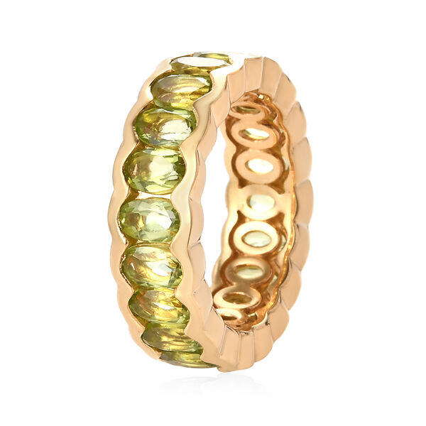 Peridot Band Ring 925 Silber 585 Vergoldet image number 5