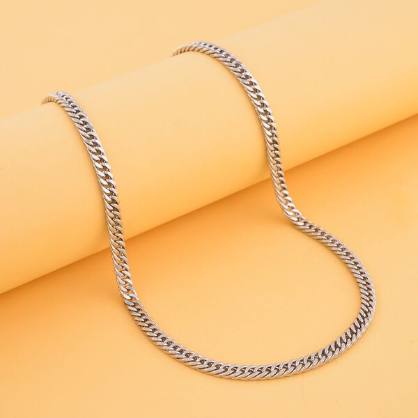 Doppel-Panzerkette, ca. 50 cm, ca. 26,00g, silberfarben image number 2