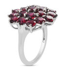 Rhodolith Granat Cluster Ring 925 Silber platiniert  ca. 6,57 ct image number 3