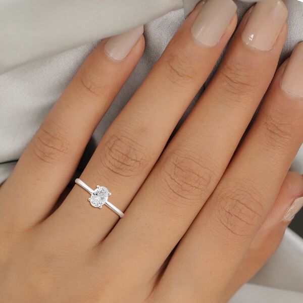 LUSTRO STELLA Hergestellt mit ZIRKONIA Solit&auml;r Ring 925 Silber Platin-&Uuml;berzug (Gr&ouml;&szlig;e 16.00) ca. 1,14 ct image number 3