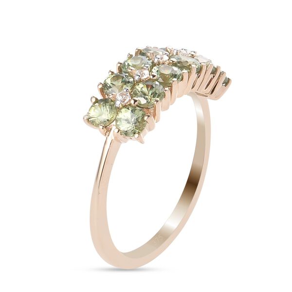 AA Demantoid Granat und Zirkon Cluster Ring 375 Gelbgold image number 6