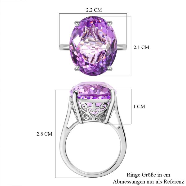 Rose De France Amethyst Ring, 925 Silber platiniert (Gr&ouml;&szlig;e 18.00) ca. 15,00 ct image number 7