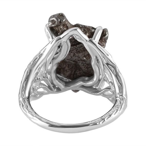 Meteorit-Ring, 925 Silber platiniert (Gr&ouml;&szlig;e 17.00) ca. 20,00 ct image number 6