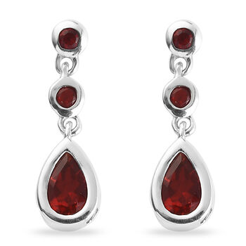 Mexikanischer Kirschfeuer-Opal Ohrringe 925 Silber platiniert ca. 0,66 ct