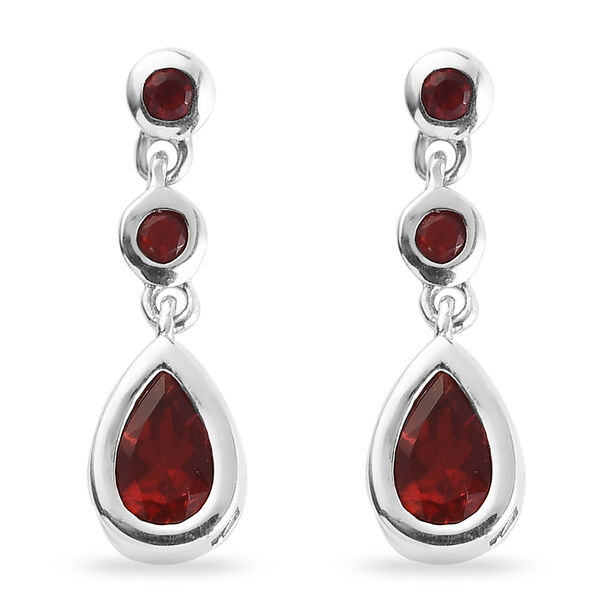 Mexikanische Kirschfeuer-Opal Ohrh&auml;nger in Silber