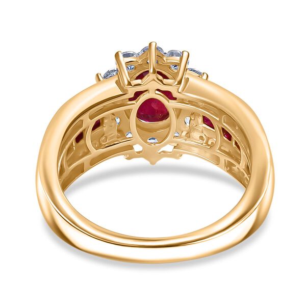 AA Afrikanischer Rubin und Zirkon Ring - 4,12 ct. image number 5