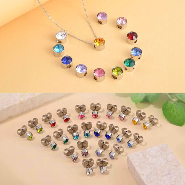 Austauschbarer mehrfarbiger Kristall set image number 0