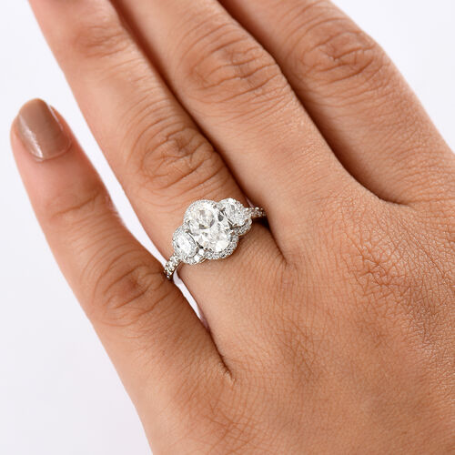LUXURIANT DIAMOND - Lab Grown Diamant VS-EF IGI zertifiziert Ring, 950 Platin (Größe 17.00) ca. 2.50 ct image number 3