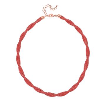 Rote Kristall 50+5cm Halskette