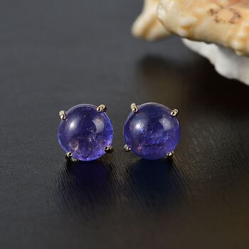 AAA Tansanit Ohrringe in 375 Gold - 5,76 ct.