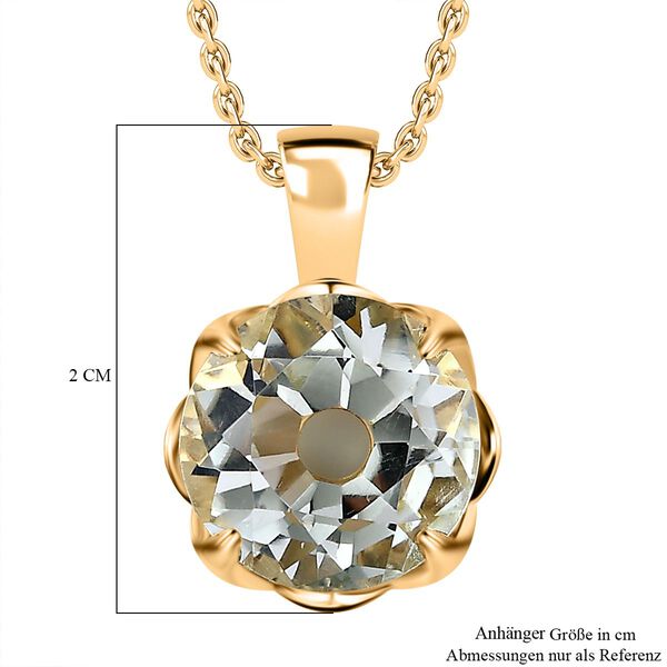 Prasiolith und Zirkon Anhänger mit 45cm Kette - 7,15 ct. image number 6