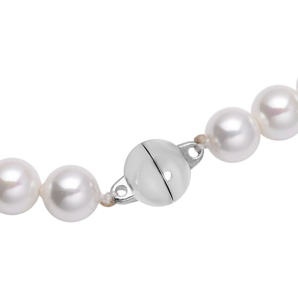 Weiße Muschelkernperlen und Kristall-Halskette, 53,25 cm - 155,50 ct. image number 5