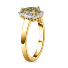 AAA Turkizit und weißer Diamant-Ring, 925 Silber Gelbgold Vermeil  ca. 1,08 ct image number 4