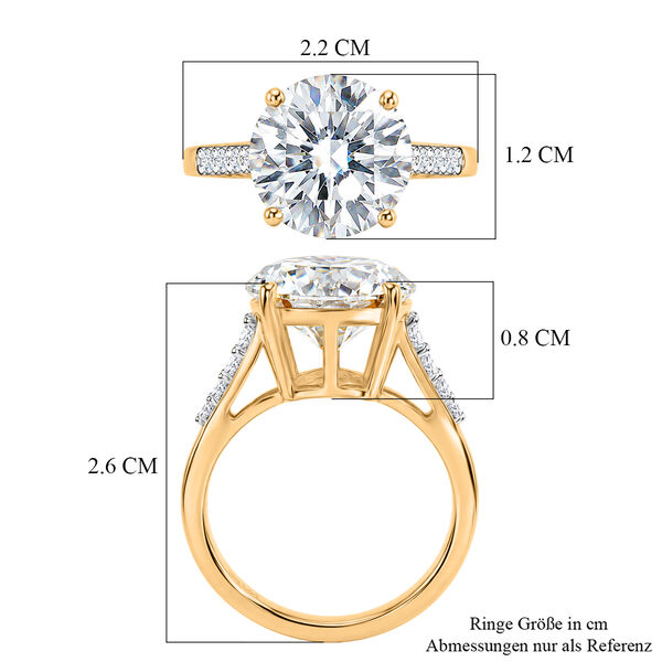 D'Joy Moissanit Ring 925 Silber 750 Gelbgold vermeil (Gr&ouml;&szlig;e 17.00) ca. 5,09 ct image number 6