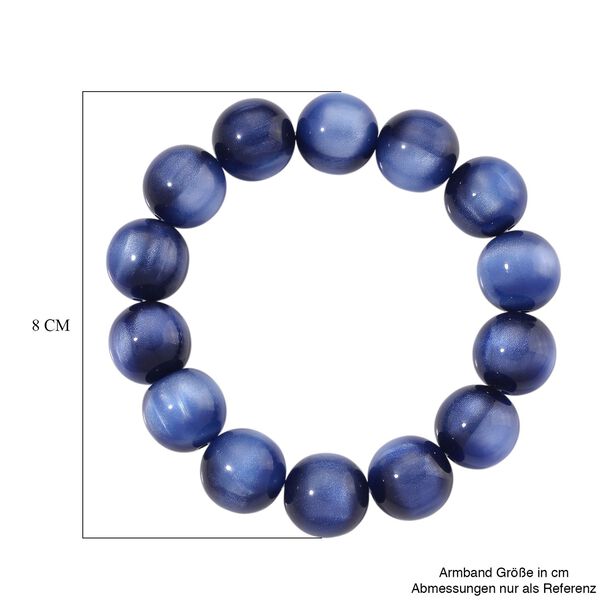 Simuliertes flexibles blaues Katzenauge Armband - 180 ct. image number 4