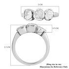Handgearbeiteter Polki Diamant 3 Stein Ring 925 Silber Platin-Überzug image number 4