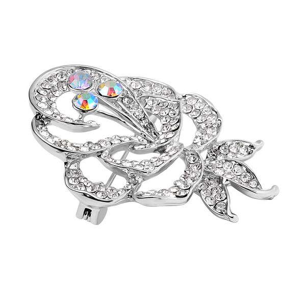 Kristall, Wei&szlig;er Kristall Brosche image number 3