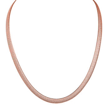 Italienische Fischgr&auml;t Flachkette, 925 Silber ros&eacute;vergoldet ca. 45 cm ca. 12,38g