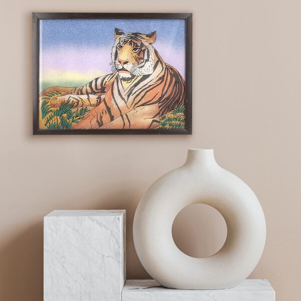 Handgefertigte Edelstein Tiger-Malerei image number 2