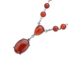 Rotes Achat Collier, ca. 45 cm, silberfarben ca. 70.00 ct image number 2