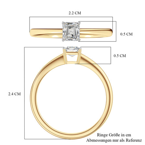 LUXURIANT DIAMOND - Lab Grown Diamant VS-EF SGL zertifiziert Ring, 925 Silber 750 Gelbgold Vermeil (Größe 19.00) ca. 0.50 ct image number 6