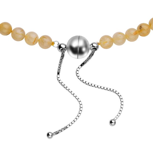 Goldene Rutil-Quarz Halskette, ca. 45 cm, 925 Silber rhodiniert ca. 282.00 ct image number 5