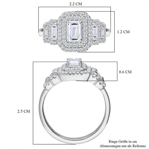 LUXURIANT DIAMOND- SGL zertifizierter VS-EF Labor Diamant Ring, 925 Silber platiniert - 1 ct. image number 5