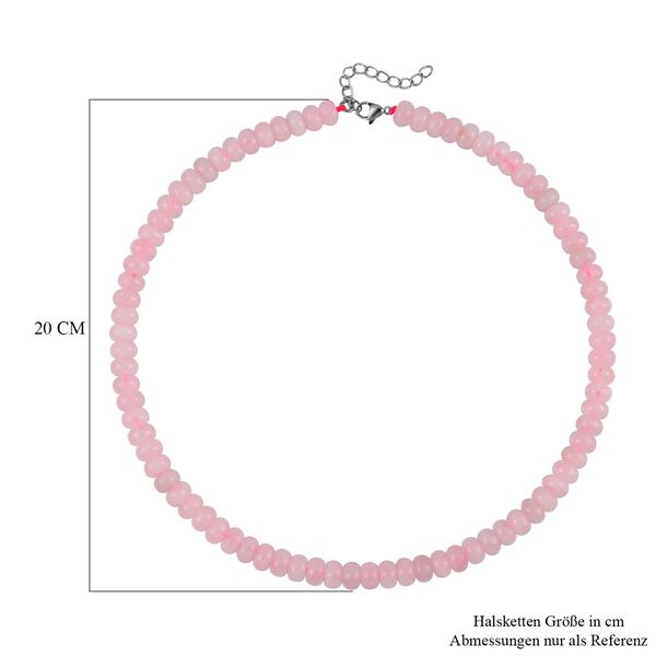 Rosenquarz Halskette, 45+5 cm - 200 ct. image number 5