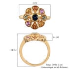 Mehrfarbig Saphir Blumen Ring 925 Silber vergoldet (Größe 16.00) ca. 1,03 ct image number 6