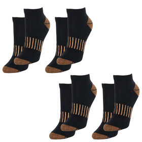 4er-Set Kupferfaser-Kompressions-Socken, 41-45, Schwarz und braun