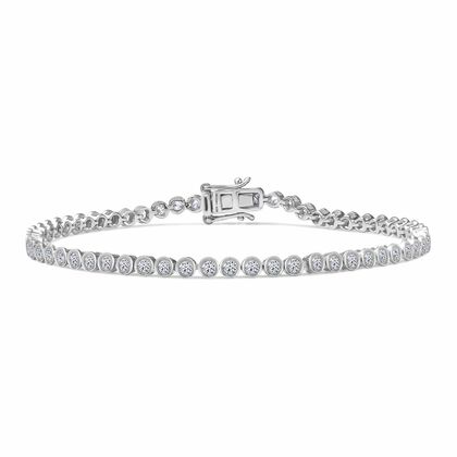 LUXURIANT DIAMOND - Lab Grown Diamant SI-GH SGL zertifiziert Armband ca. 19 cm 925 Silber rhodiniert ca. 2.00 ct