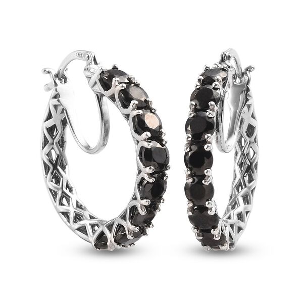 Elite Shungit Creolen 925 Silber platiniert ca. 2,49 ct image number 4