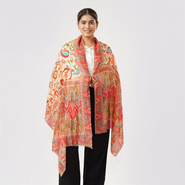 LA MAREY Schal aus 100% Premium-Kaschmir mit Digitaldruck, 70x200 cm, Paisleymuster image number 6