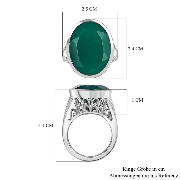 Verde Onyx und Zirkon Ring - 14,78 ct. image number 7