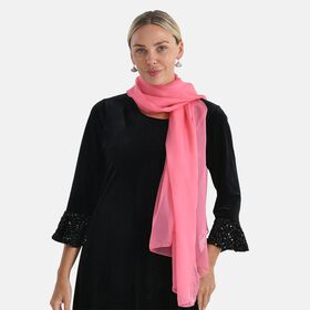 LA MAREY 2er-Set 110x180cm Seidenschal aus 100% Maulbeerseide mit Ohrringen, Rosa