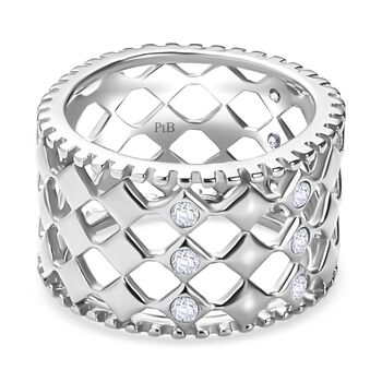 Wei&szlig;er Zirkonia-Ring in Silberton