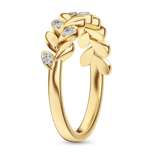 LUXURIANT DIAMOND - Lab Grown Diamant SI Ring 925 Silber 750 Gelbgold Vermeil (Größe 18.00) ca. 0.25 ct image number 4