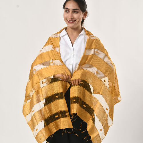 Modal-Seide-Schal, Streifendesign, 175x60 cm, Rosa
