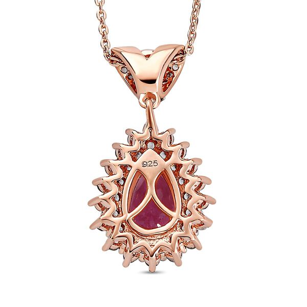 AA Martha Rocha Kunzit und weißer Zirkon Halo- Anhänger mit Kette image number 5