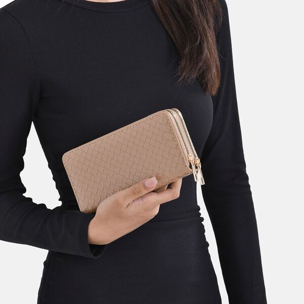 Elegantes Brieftasche in dunklem Apricot mit RFID-Schutz und Prägemuster image number 11