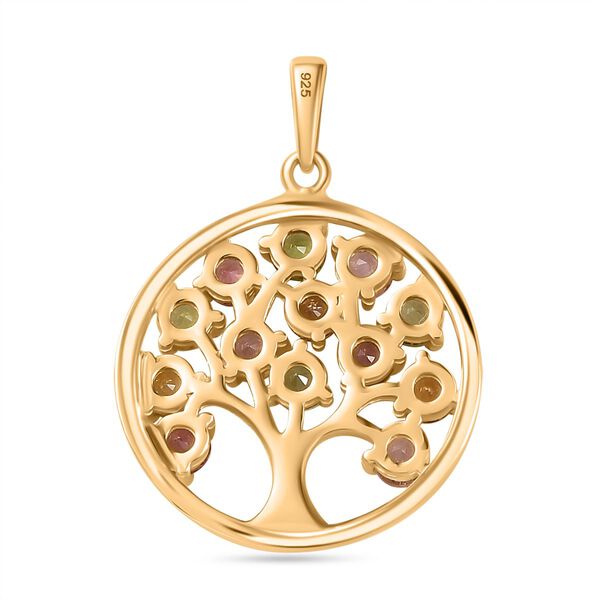 Mehrfarbig-Turmalin Anhänger 925 Silber 750 Gelbgold Vermeil ca. 1.60 ct image number 5