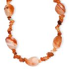Karneol Halskette ca. 60 cm Messing Nickelfreies Messing ca. 380,00 ct.