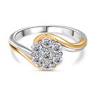 Moissanit Ring, 925 Silber, bicolor, (Größe 20.00) ca. 0.53 ct