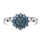 Blauer Diamant-Ring, 925 Silber platiniert  ca. 0,50 ct image number 0