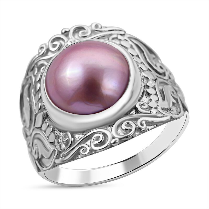 Royal Bali Kollektion - Rosa Mabenperlen Ring, 925 Silber (Größe 16.00) image number 0